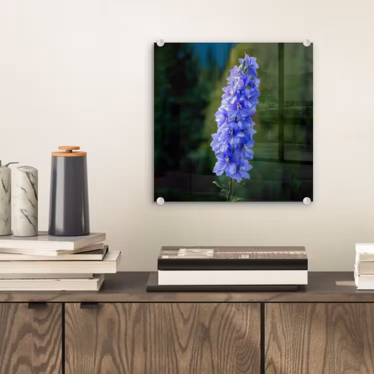 Bloemen - Blauw - Dennenboom plexiglas 5mm klein -sfeer1