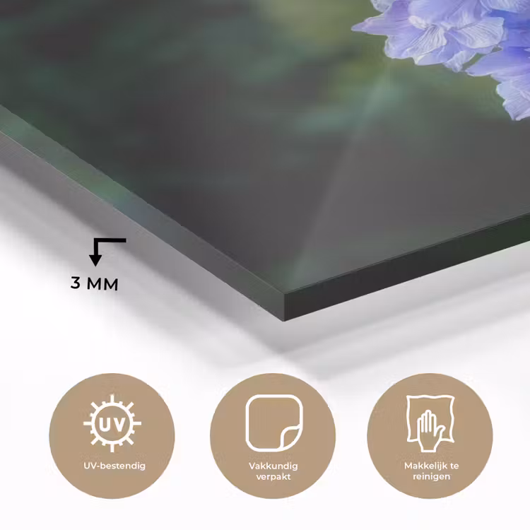 Bloemen - Blauw - Dennenboom plexiglas 5mm klein -sfeer2