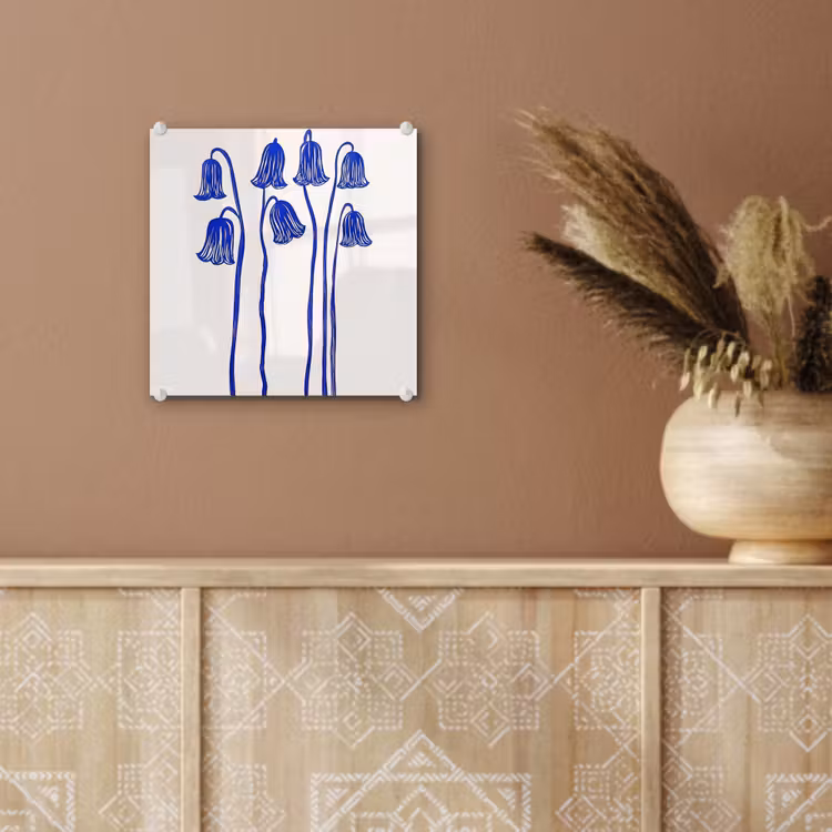 Bloemen - Blauw - Lijnen - Bloemblaadjes plexiglas 5mm klein -sfeer5