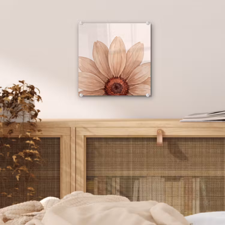 Bloemen - Bloemblad - Natuur - Aquarel - Beige plexiglas 5mm klein -sfeer4