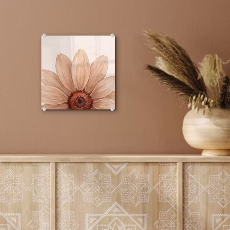 Bloemen - Bloemblad - Natuur - Aquarel - Beige plexiglas 5mm klein -sfeer5