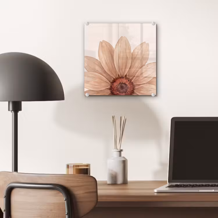 Bloemen - Bloemblad - Natuur - Aquarel - Beige plexiglas 5mm klein -sfeer6