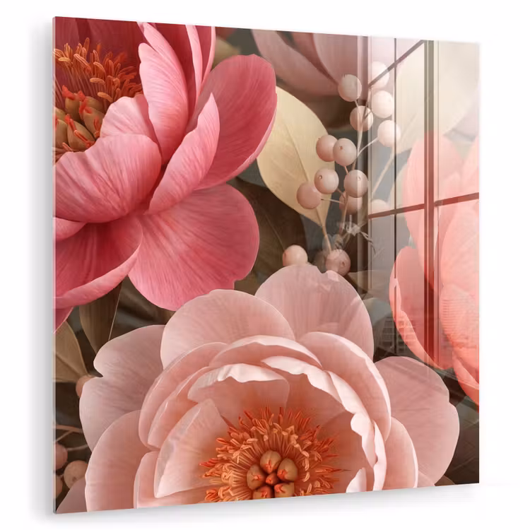Bloemen - Bloesem - Zacht - Koraal - Decoratie plexiglas 5mm klein -zzzproduct_nieuw