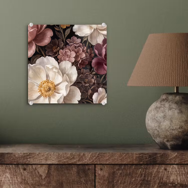 Bloemen - Boeket - Klassiek - Donker - Rood plexiglas 5mm klein -sfeer3