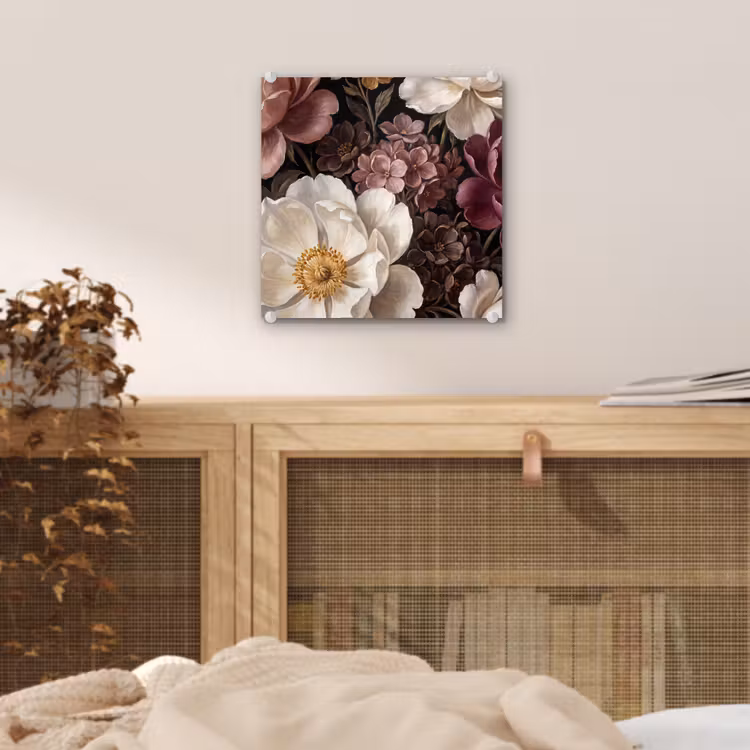 Bloemen - Boeket - Klassiek - Donker - Rood plexiglas 5mm klein -sfeer4