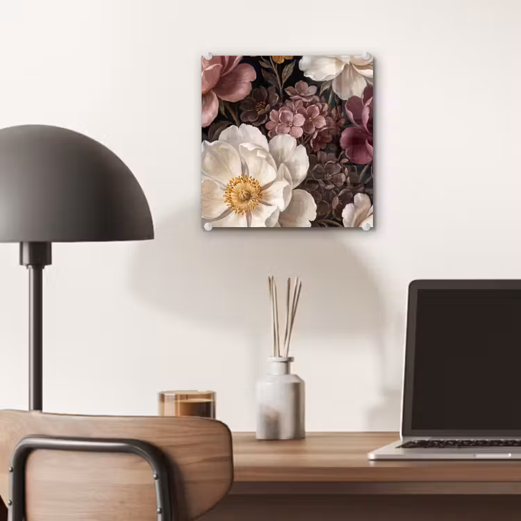 Bloemen - Boeket - Klassiek - Donker - Rood plexiglas 5mm klein -sfeer6