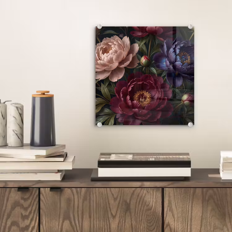 Bloemen - Boeket - Natuur - Modern - Donker plexiglas 5mm klein -sfeer1