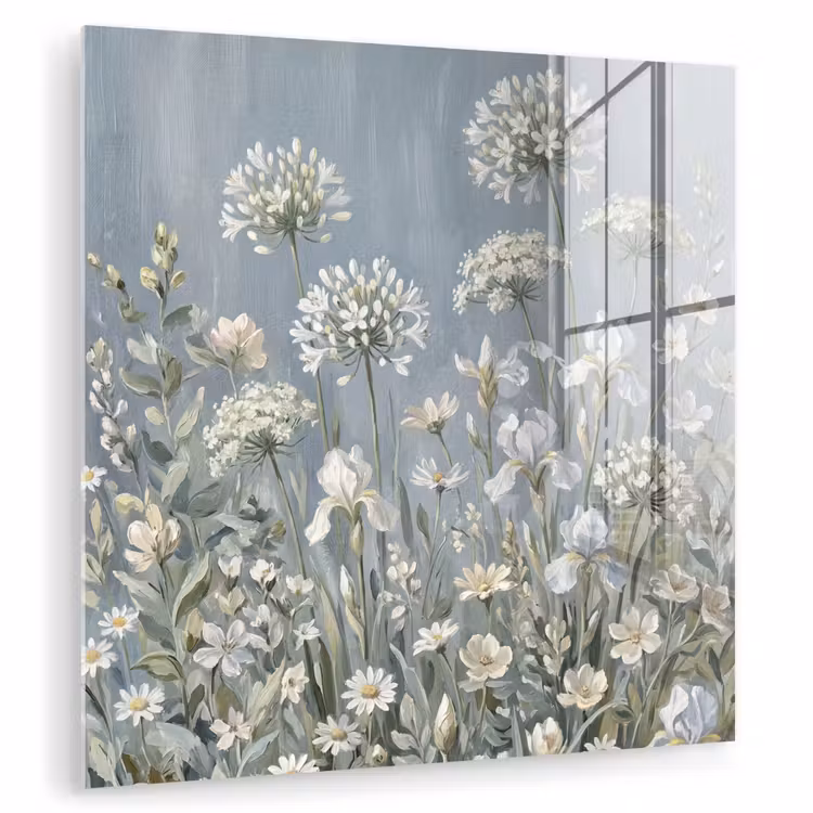 Bloemen - Botanisch - Blauw plexiglas 5mm klein -zzzproduct_nieuw