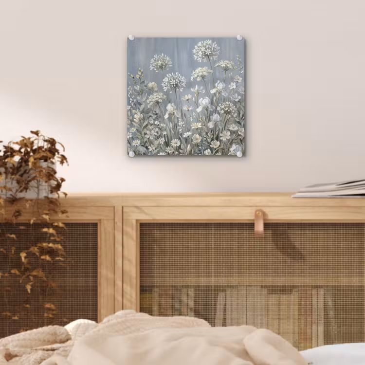 Bloemen - Botanisch - Blauw plexiglas 5mm klein -sfeer4