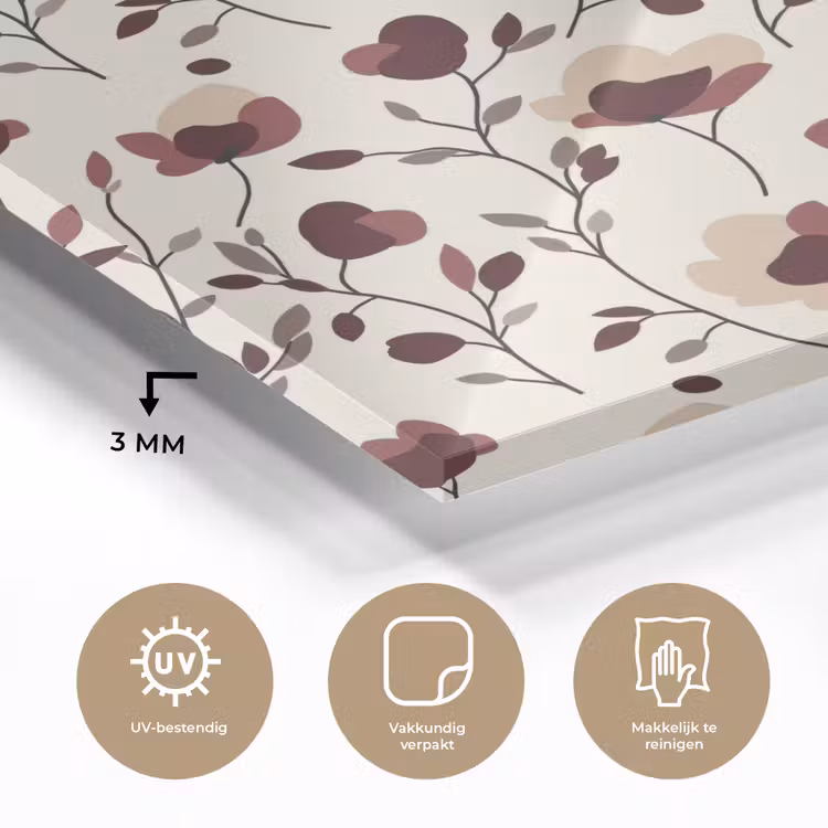Bloemen - Botanisch - Bordeaux plexiglas 5mm klein 11 -sfeer2