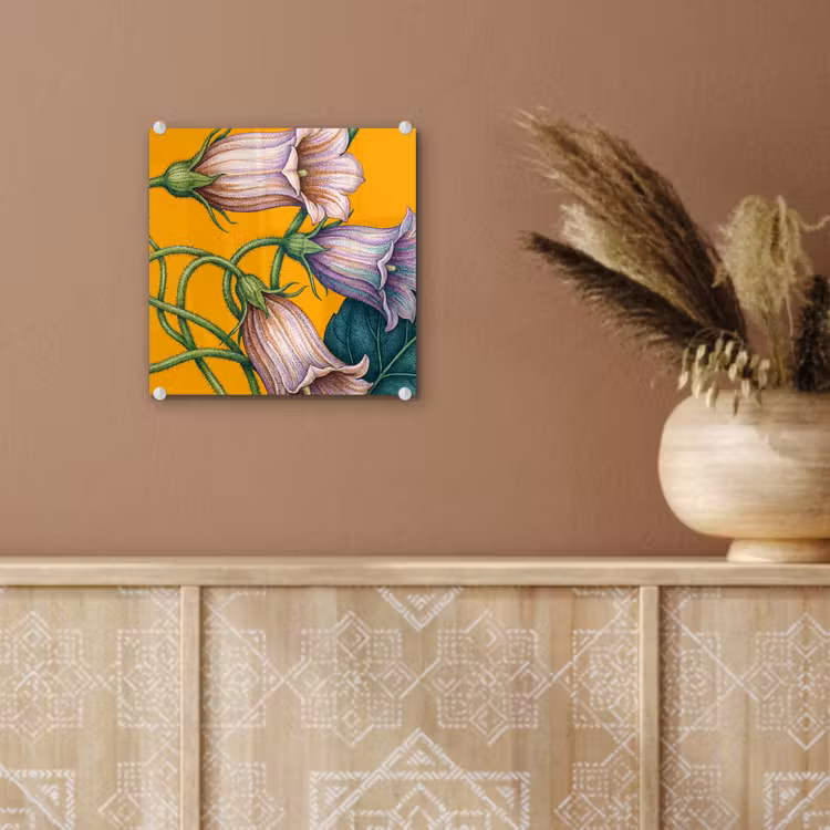 Glas schilderij - Bloemen - Botanisch - Geel - Bloemen - Botanisch - Geel plexiglas 5mm klein