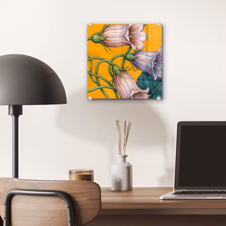 Glas schilderij - Bloemen - Botanisch - Geel - Bloemen - Botanisch - Geel plexiglas 5mm klein