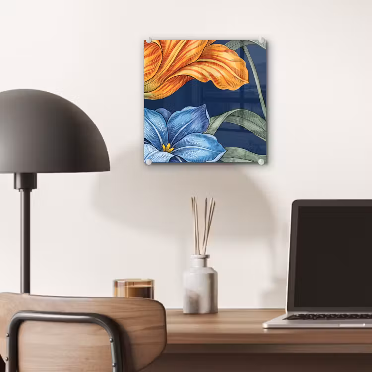 Glas schilderij - Bloemen - Botanisch - Patroon - Bloemen - Botanisch - Patroon plexiglas 5mm klein