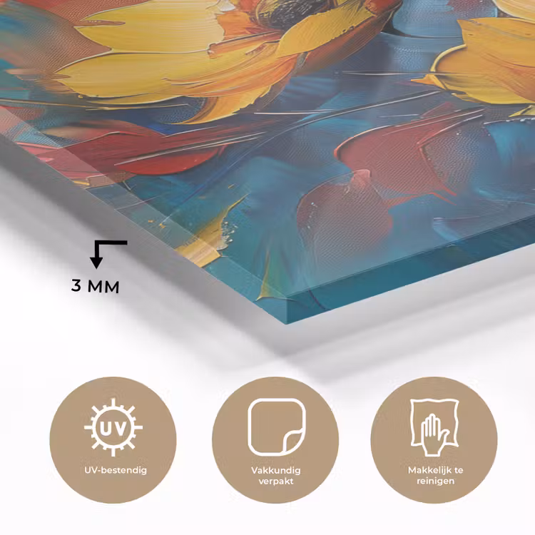 Bloemen - Dahlia - Kunst - Oranje - Watercolor plexiglas 5mm klein -sfeer2