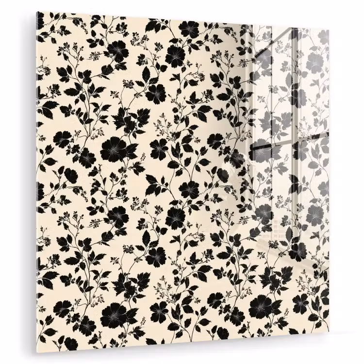 Bloemen - Dessin - Zwart plexiglas 5mm klein 11 -zzzproduct_nieuw