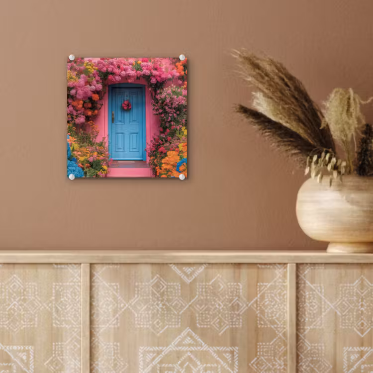 Bloemen - Deur - Roze plexiglas 5mm klein -sfeer5