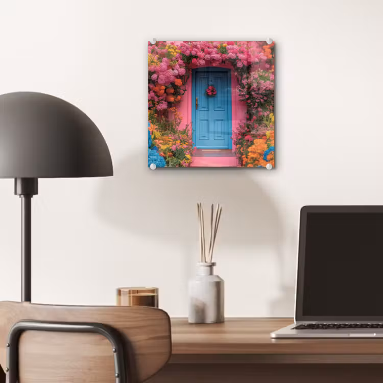 Bloemen - Deur - Roze plexiglas 5mm klein -sfeer6