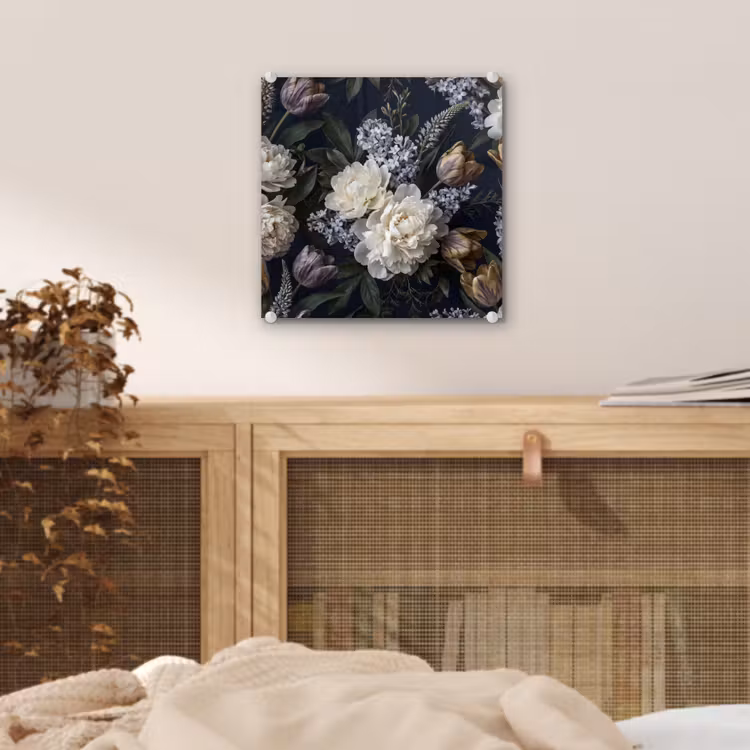 Bloemen - Donker - Elegant - Natuur - Wit plexiglas 5mm klein -sfeer4