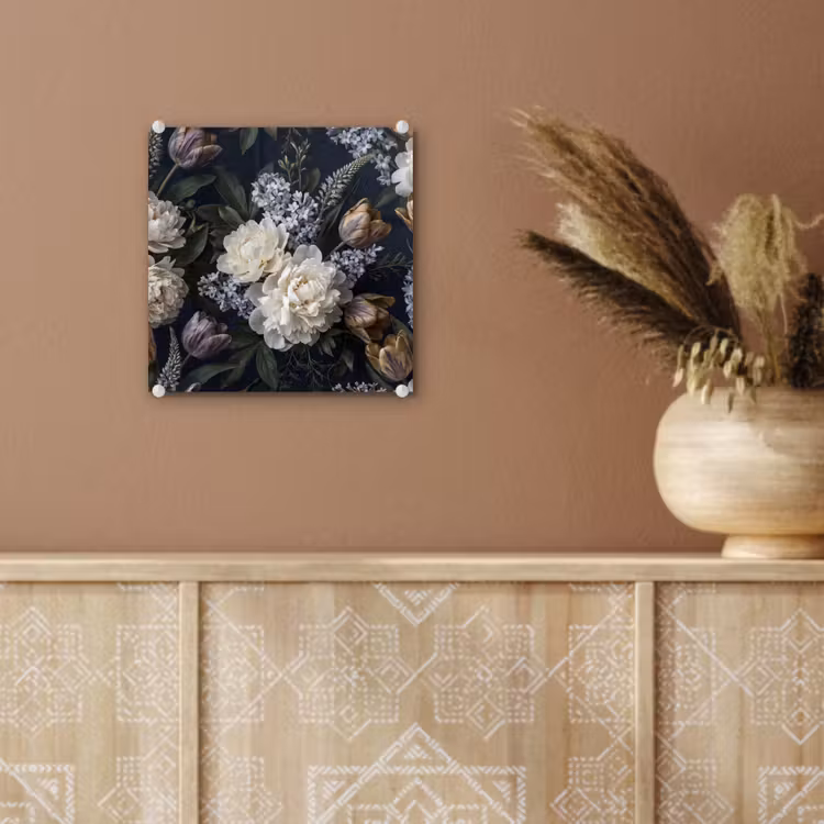 Bloemen - Donker - Elegant - Natuur - Wit plexiglas 5mm klein -sfeer5