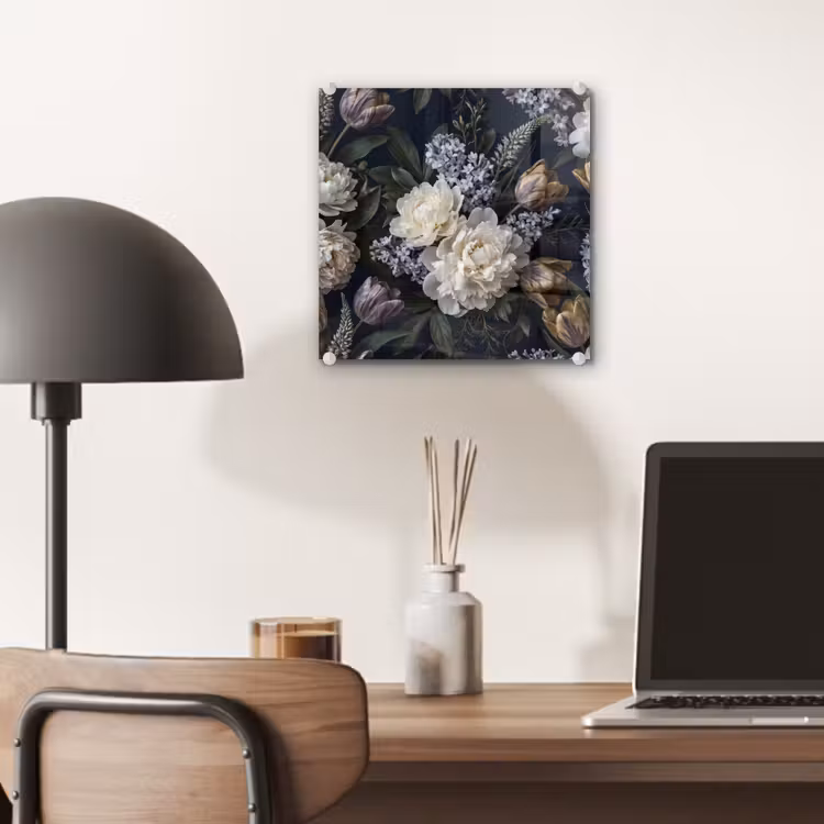 Bloemen - Donker - Elegant - Natuur - Wit plexiglas 5mm klein -sfeer6