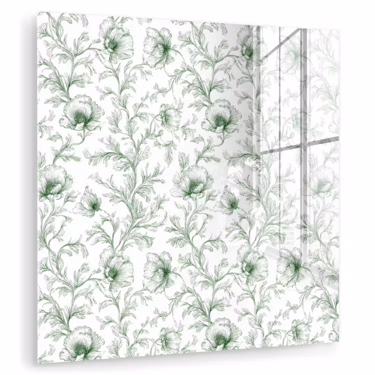 Bloemen - Getekend - Groen plexiglas 5mm klein 11 -zzzproduct_nieuw