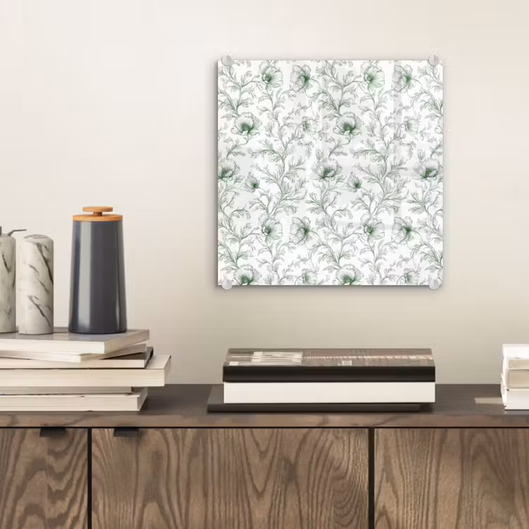 Bloemen - Getekend - Groen plexiglas 5mm klein 11 -sfeer1