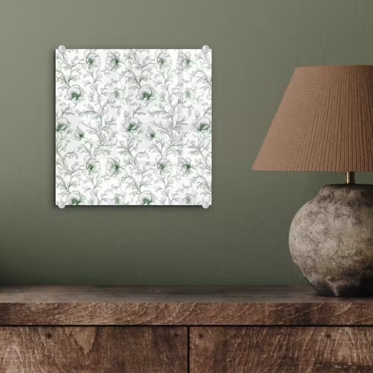 Bloemen - Getekend - Groen plexiglas 5mm klein 11 -sfeer3