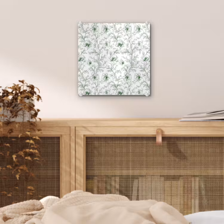 Bloemen - Getekend - Groen plexiglas 5mm klein 11 -sfeer4