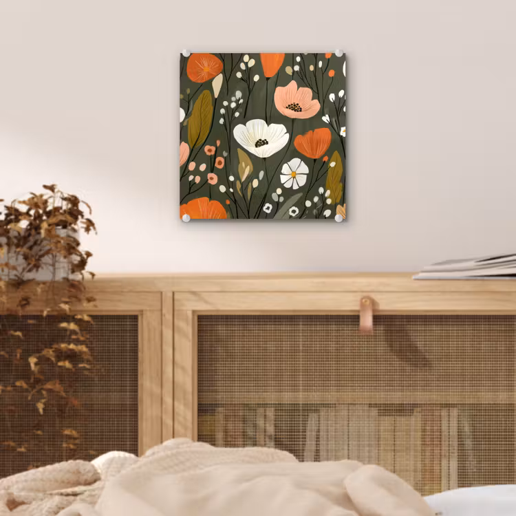 Bloemen - Illustratie - Groen plexiglas 5mm klein -sfeer4