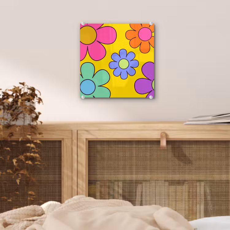 Bloemen - Illustratie - Kleurrijk plexiglas 5mm klein -sfeer4