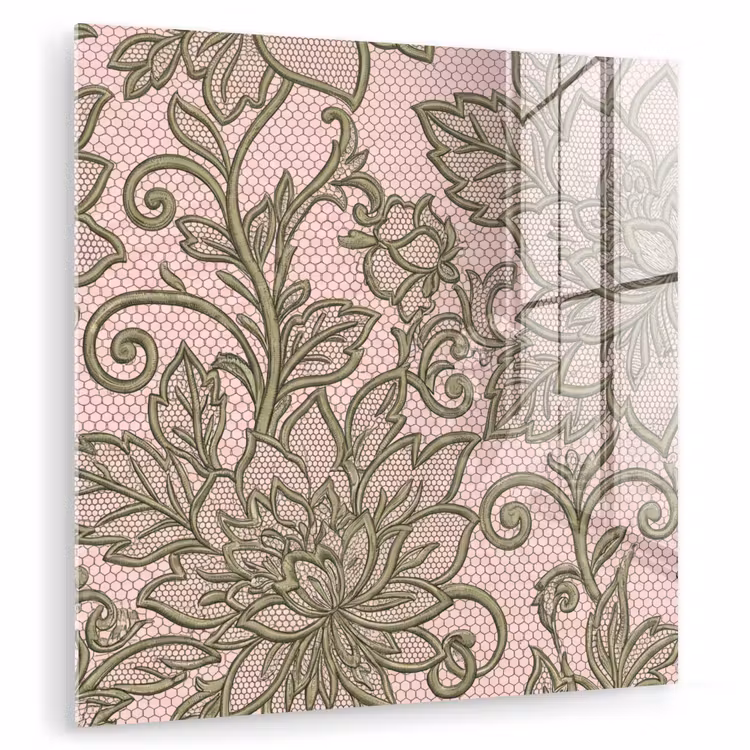 Bloemen - Kant - Patroon - Klassiek - Groen plexiglas 5mm klein -zzzproduct_nieuw