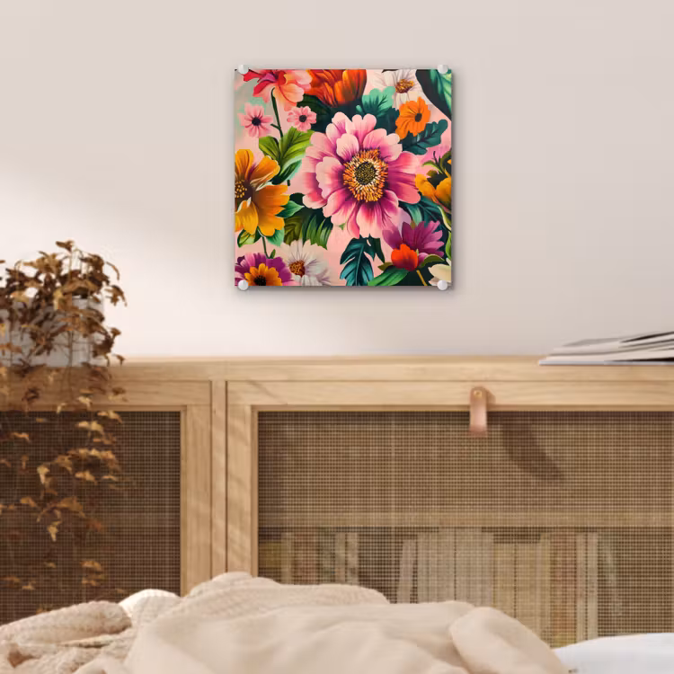 Bloemen - Kleurrijk - Roze plexiglas 5mm klein -sfeer4