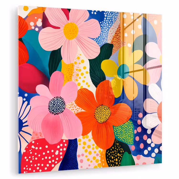 Bloemen - Kleurrijk - Stippen plexiglas 5mm klein -zzzproduct_nieuw
