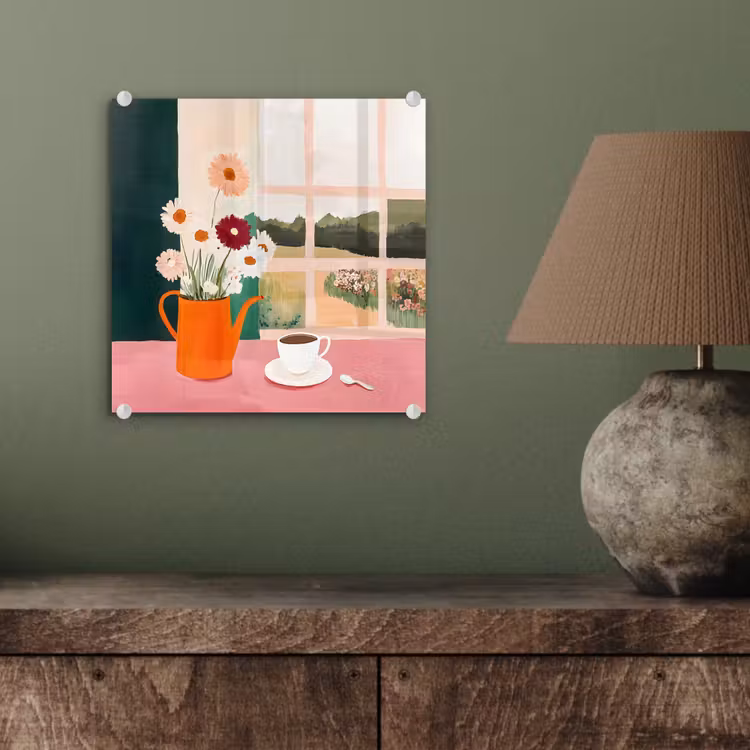 Bloemen - Koffie - Raam plexiglas 5mm klein -sfeer3