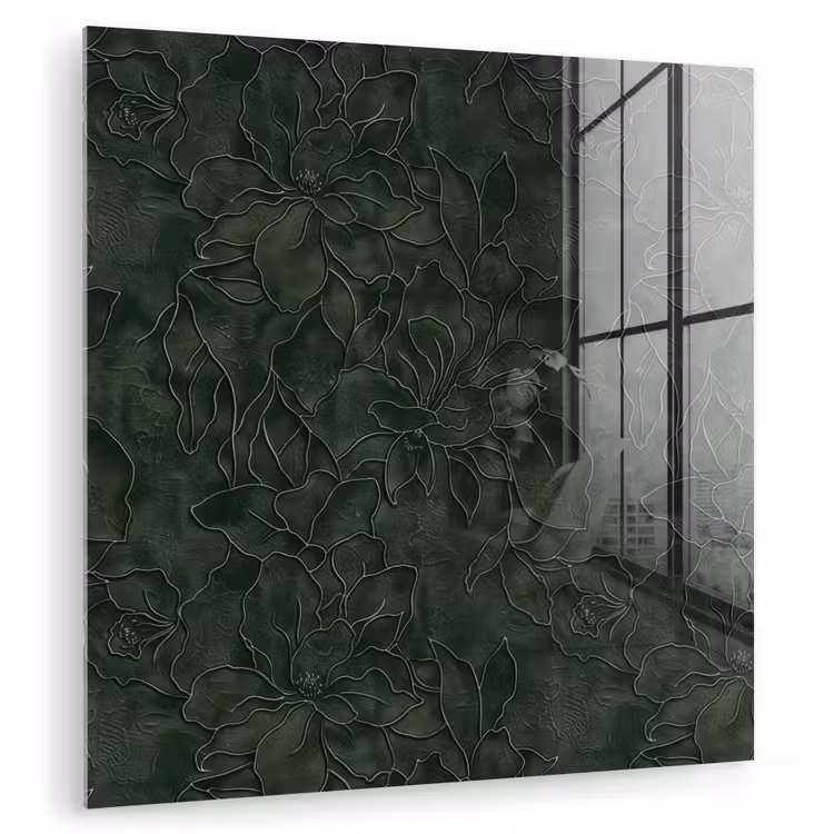 Bloemen - Lijnen - Groen plexiglas 5mm klein 11 -zzzproduct_nieuw