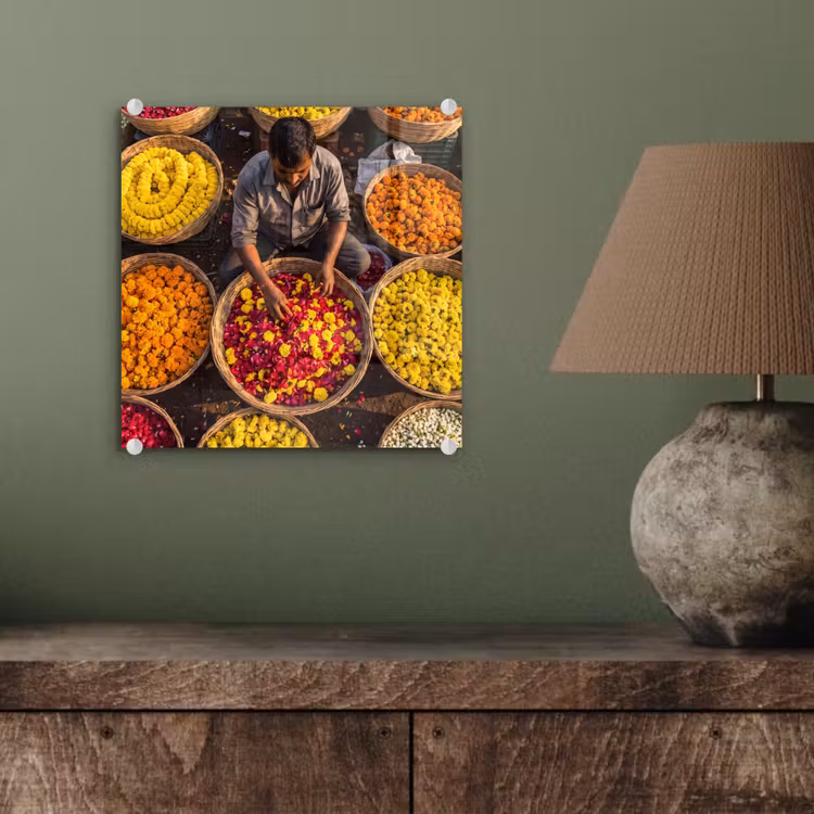Glas schilderij - Bloemen - Markt - Kleurrijk - Bloemen - Markt - Kleurrijk plexiglas 5mm klein