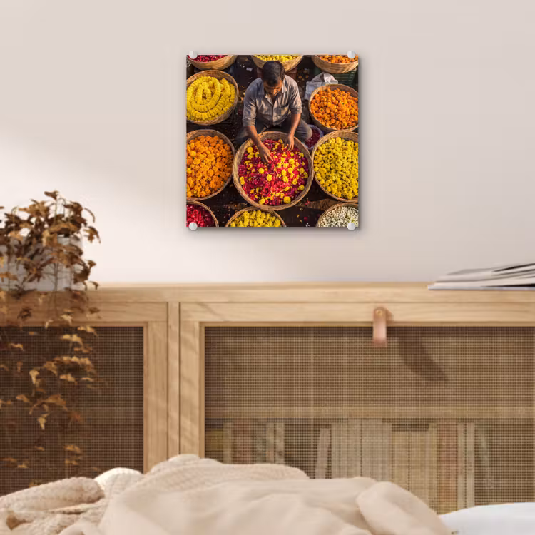 Glas schilderij - Bloemen - Markt - Kleurrijk - Bloemen - Markt - Kleurrijk plexiglas 5mm klein