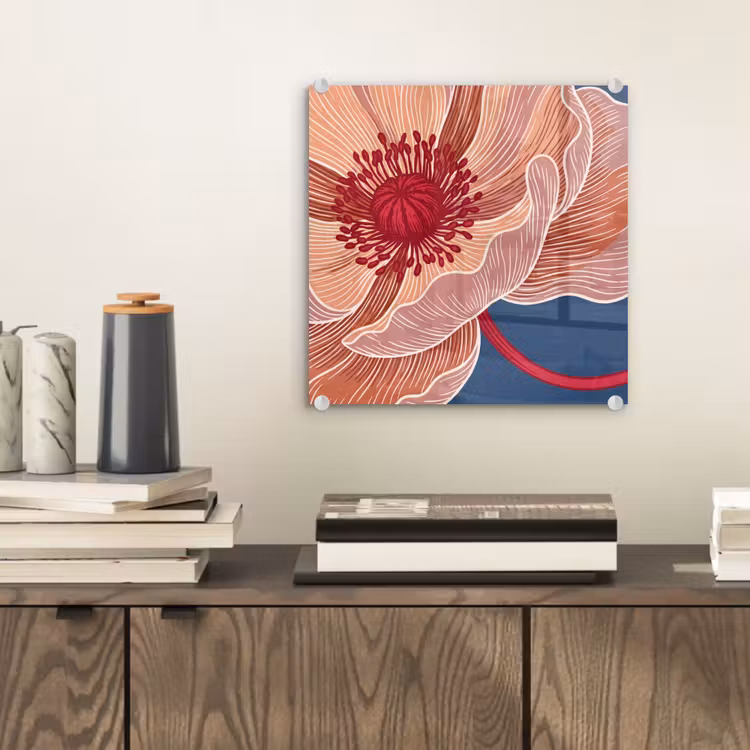 Glas schilderij - Bloemen - Modern - Abstract - Bloemen - Modern - Abstract plexiglas 5mm klein
