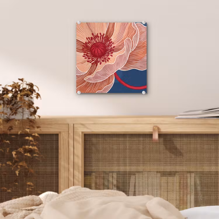 Glas schilderij - Bloemen - Modern - Abstract - Bloemen - Modern - Abstract plexiglas 5mm klein