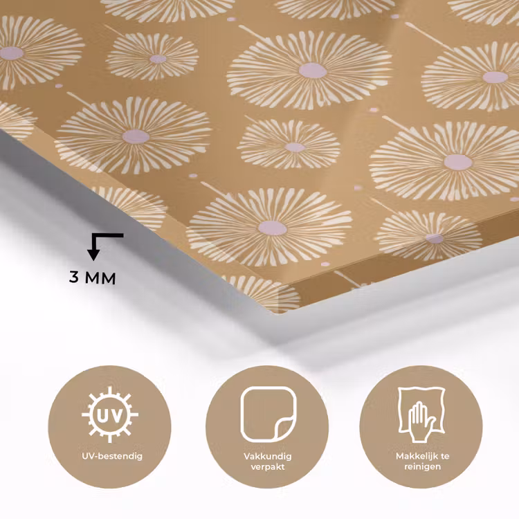 Bloemen - Modern - Oker plexiglas 5mm klein 11 -sfeer2