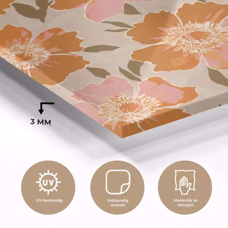 Bloemen - Motief - Retro plexiglas 5mm klein 11 -sfeer2