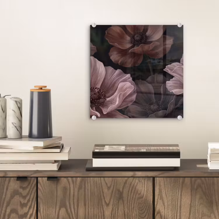 Bloemen - Natuur - Roze - Donker - Modern plexiglas 5mm klein -sfeer1