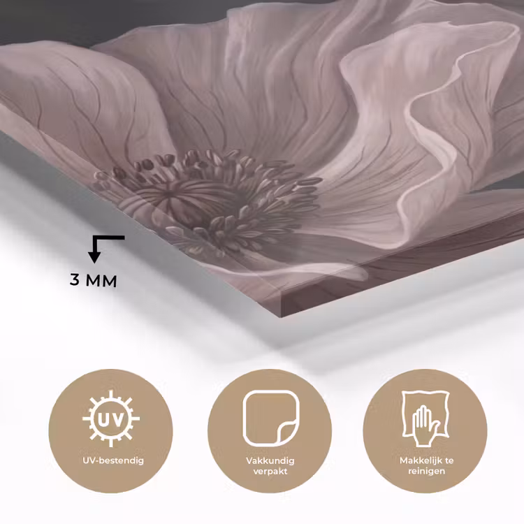 Bloemen - Natuur - Roze - Donker - Modern plexiglas 5mm klein -sfeer2