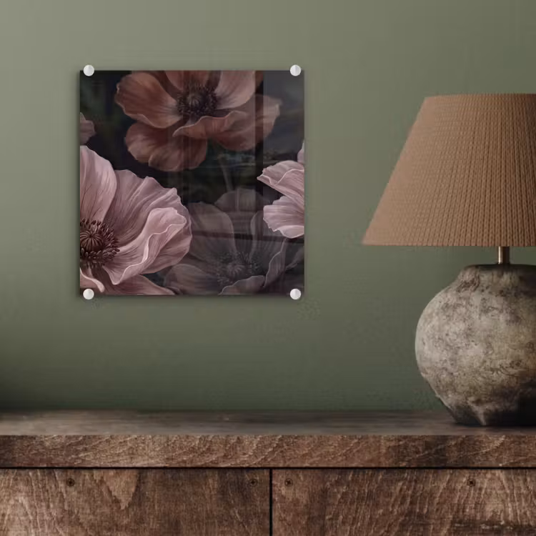 Bloemen - Natuur - Roze - Donker - Modern plexiglas 5mm klein -sfeer3