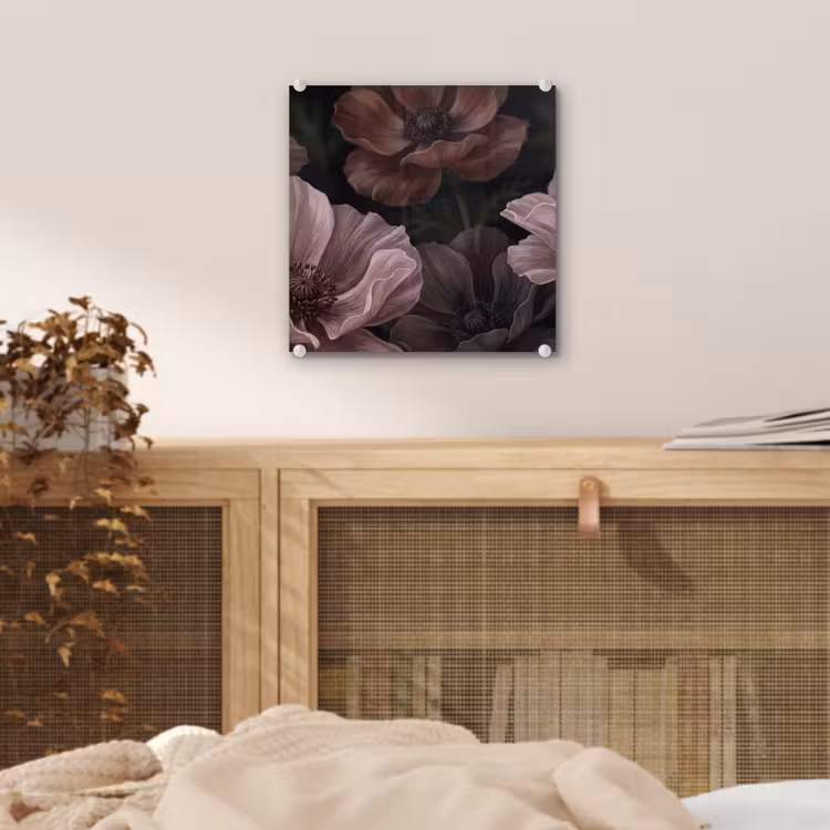 Bloemen - Natuur - Roze - Donker - Modern plexiglas 5mm klein -sfeer4