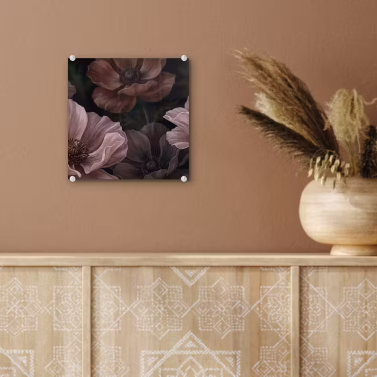 Bloemen - Natuur - Roze - Donker - Modern plexiglas 5mm klein -sfeer5