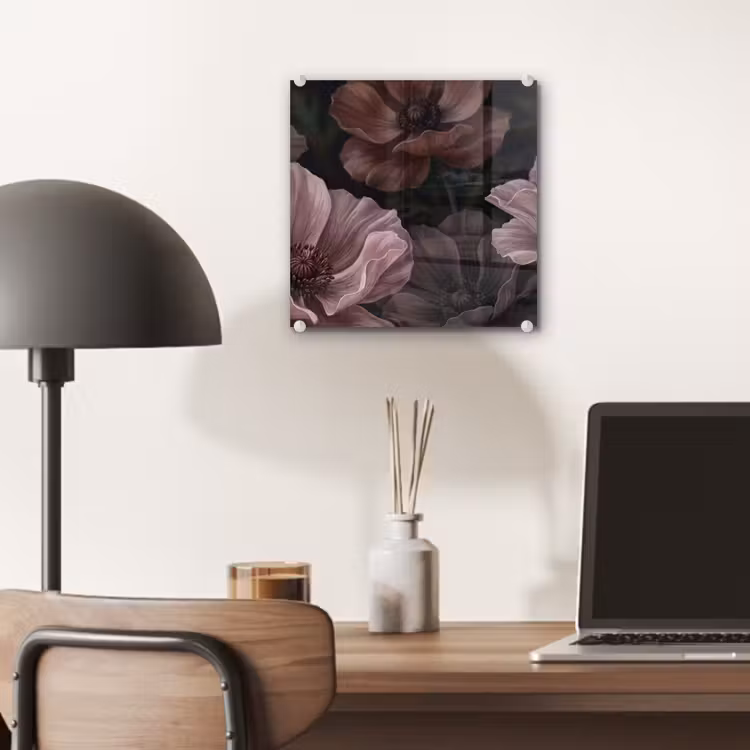 Bloemen - Natuur - Roze - Donker - Modern plexiglas 5mm klein -sfeer6