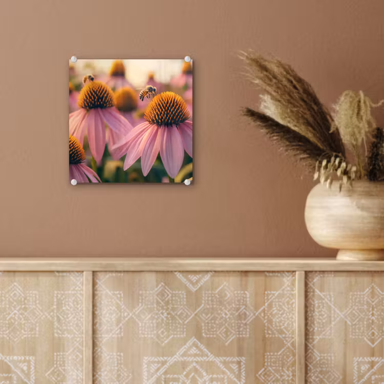 Bloemen - Paars - Bijen plexiglas 5mm klein -sfeer5