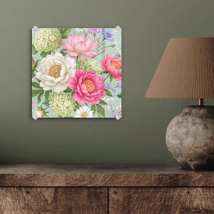 Bloemen - Patroon - Botanisch - Groen plexiglas 5mm klein -sfeer3