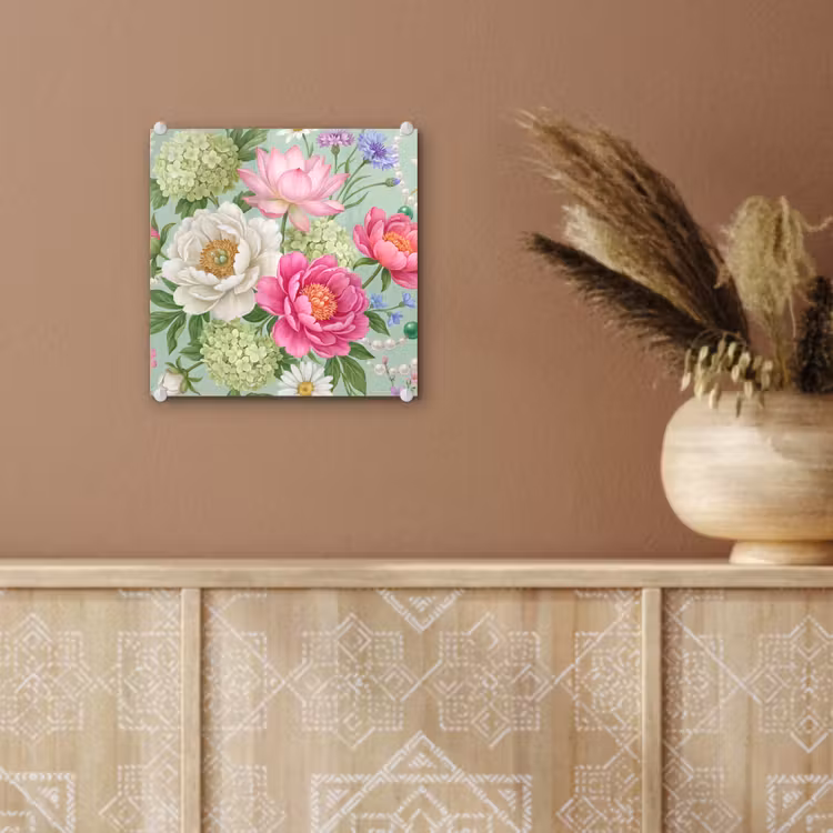 Bloemen - Patroon - Botanisch - Groen plexiglas 5mm klein -sfeer5